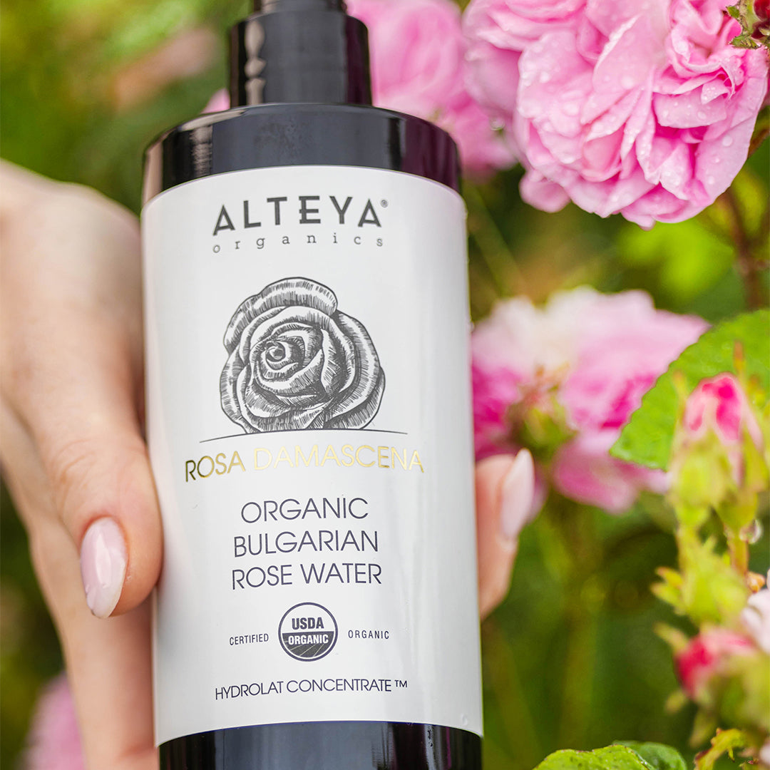 Organic Bulgarian Rose Water - Glass Bottle 100 - 200 ml