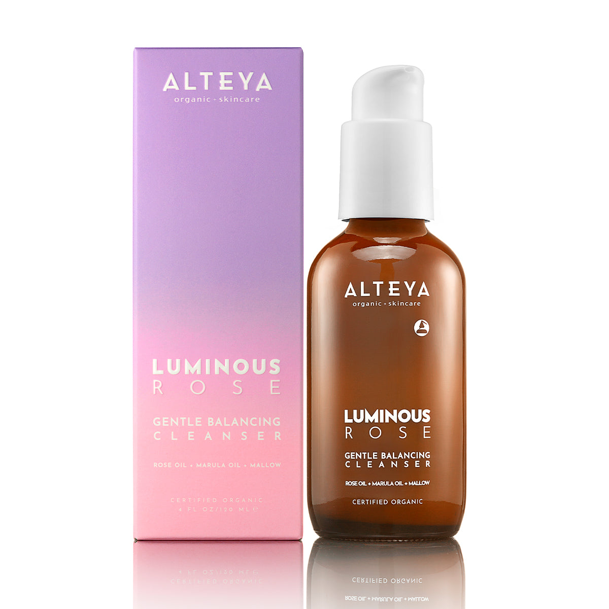 Ekologiškas švelnus balansuojantis veido prausiklis ,,Luminous Rose", Alteya Organics, 120 ml