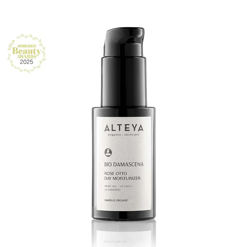 Ekologiškas dieninis veido kremas su Damasko rožių aliejumi, Alteya Organics