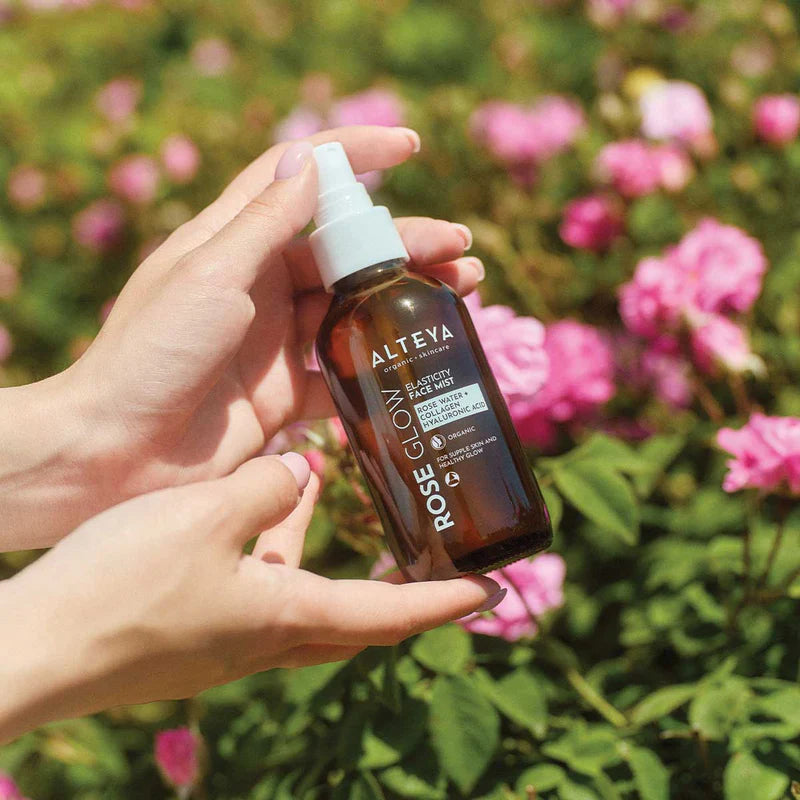 Ekologiška veido dulksna su kolagenu, hialurono rūgštimi ir rožių vandeniu, Alteya Organics