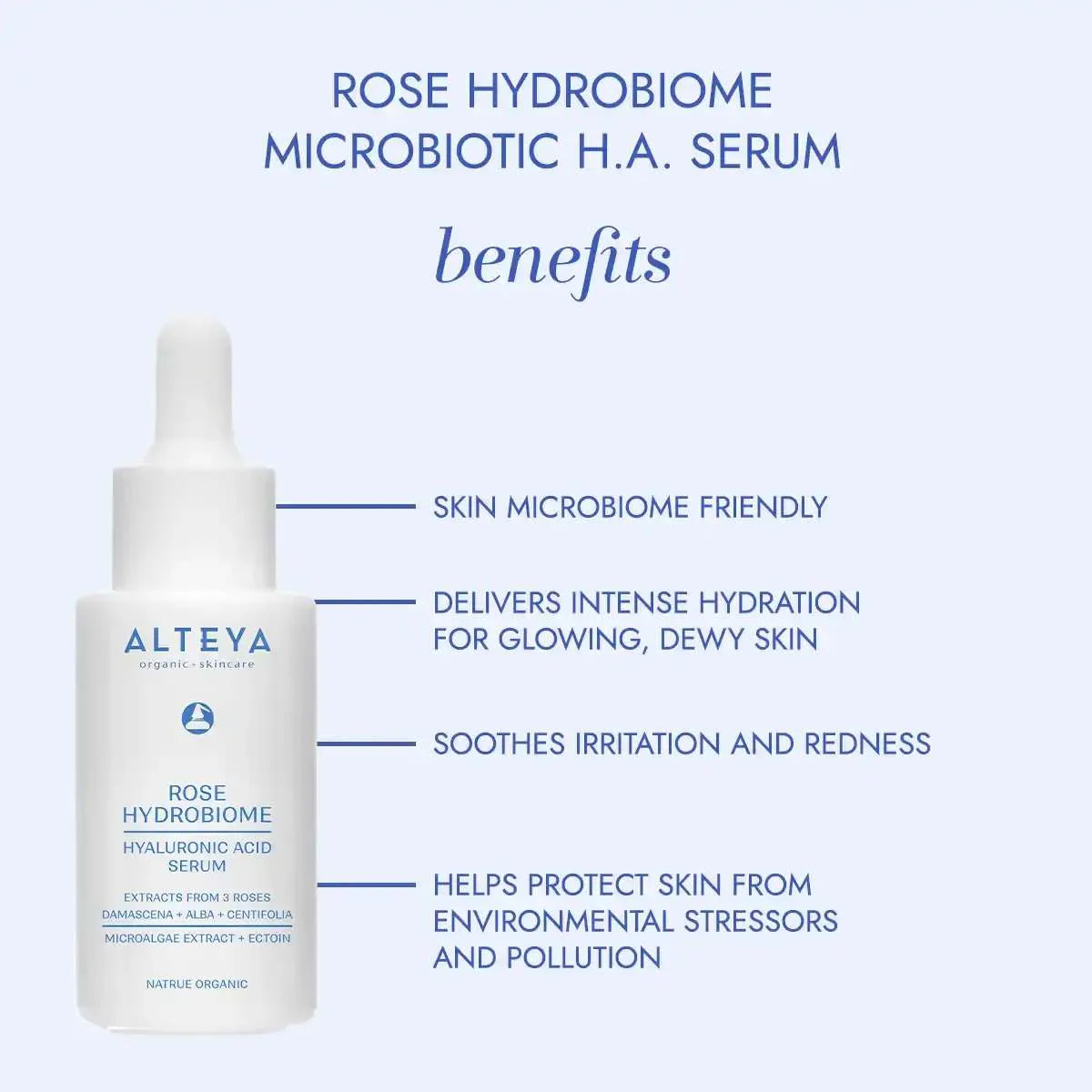 Rose Hydrobiome Microbiotic HA Serum