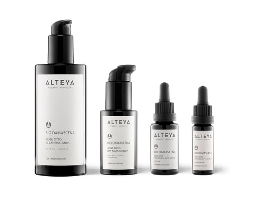 Alteya Organics prabangus kosmetikos rinkinys „Bio Damascena“ – intensyviai odos priežiūrai