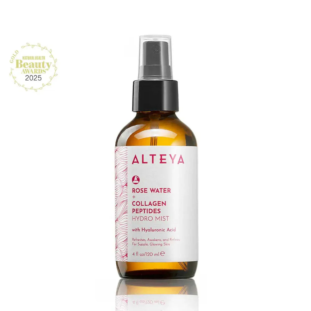 Rose Water Face Mist with Collagen Peptides and Hyaluronic Acid