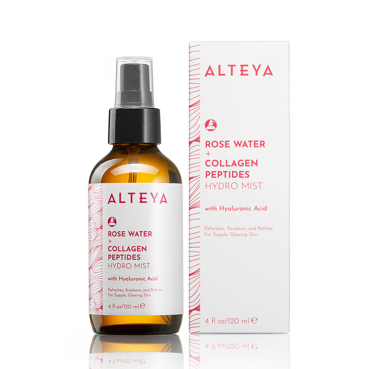 Rose Water Face Mist with Collagen Peptides and Hyaluronic Acid