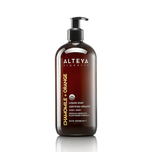Ekologiškas rankų ir kūno prausiklis Ramunėlė ir Apelsinas, Alteya Organics, 500 ml