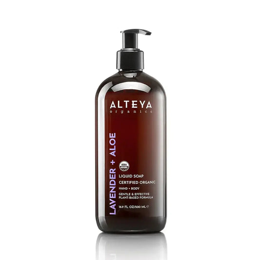 Ekologiškas rankų ir kūno prausiklis Levanda ir Alavijas, Alteya Organics, 500 ml