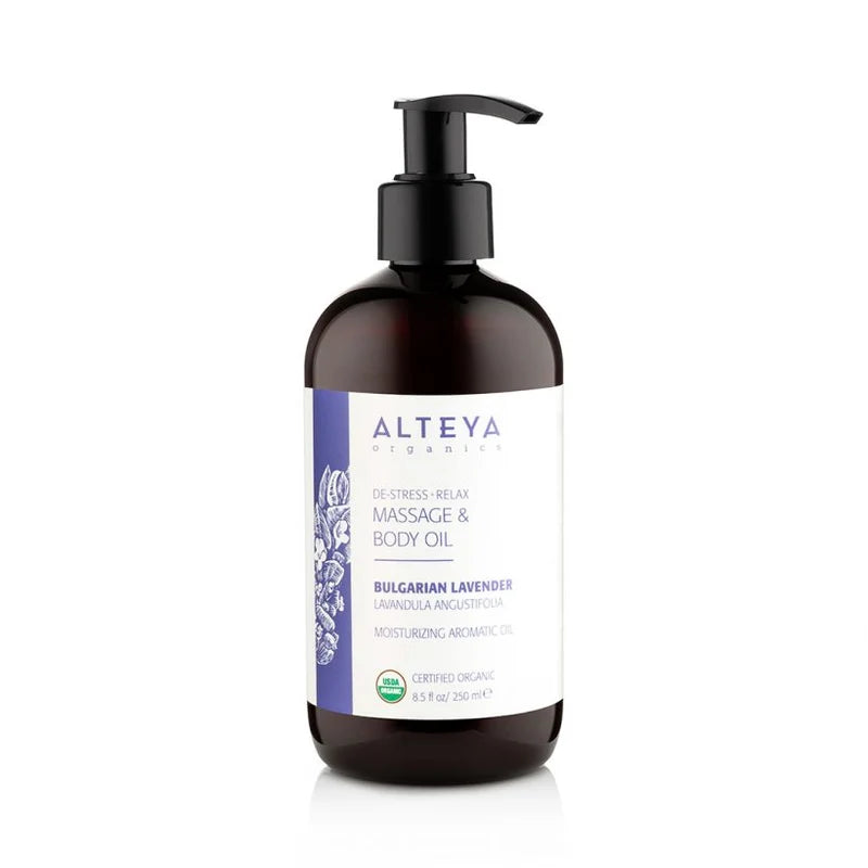 De-Stress + Relax Massage & Body Oil, Bulgarian Lavender