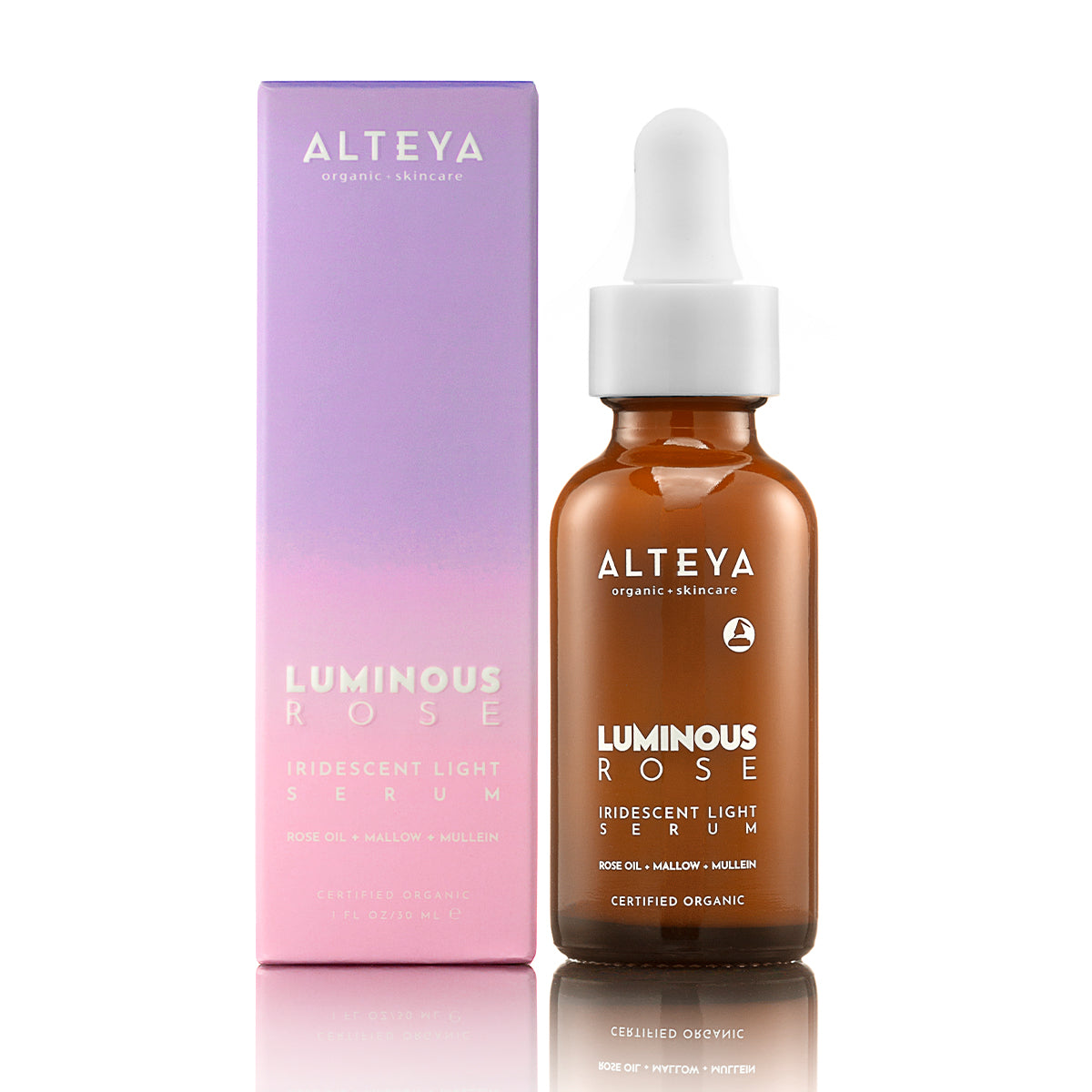 Ekologiškas drėkinamasis veido serumas su rožių aliejumi ,,Luminous Rose", Alteya Organics