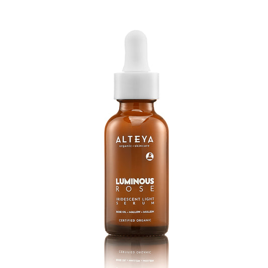 Ekologiškas drėkinamasis veido serumas su rožių aliejumi ,,Luminous Rose", Alteya Organics