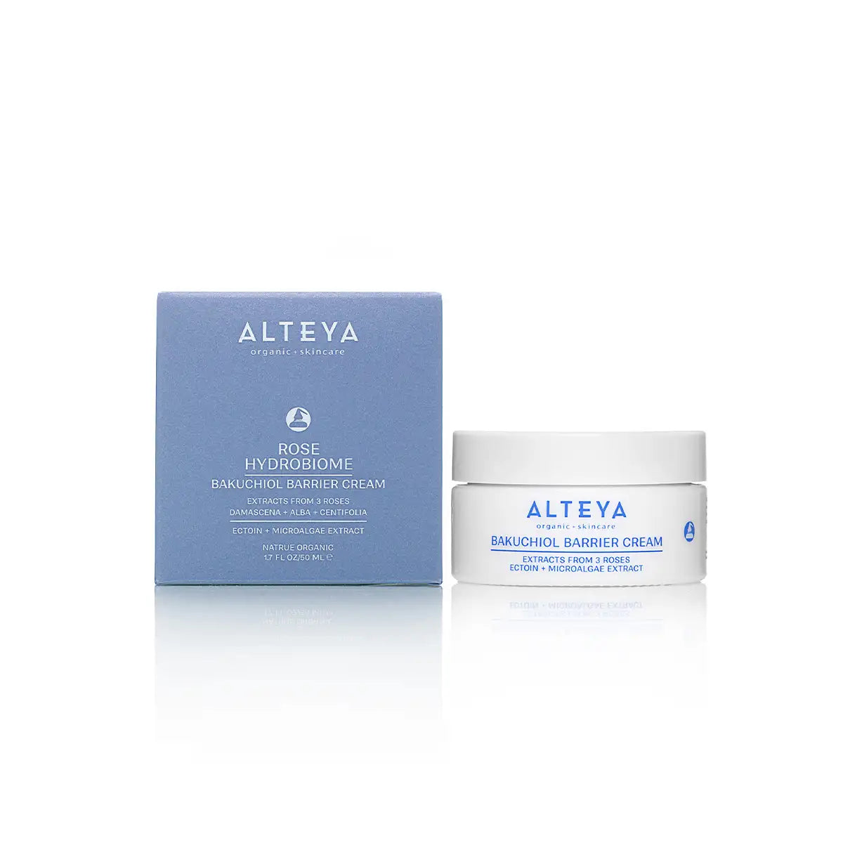 Ekologiškas apsauginį barjerą stiprinantis veido kremas su bakučioliu „Rose Hydrobiome“, Alteya Organics