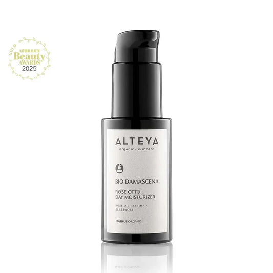 Ekologiškas dieninis veido kremas su Damasko rožių aliejumi, Alteya Organics