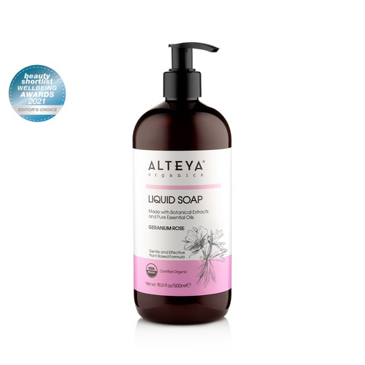 Ekologiškas universalus kūno prausiklis su rožine pelargonija, Alteya Organics